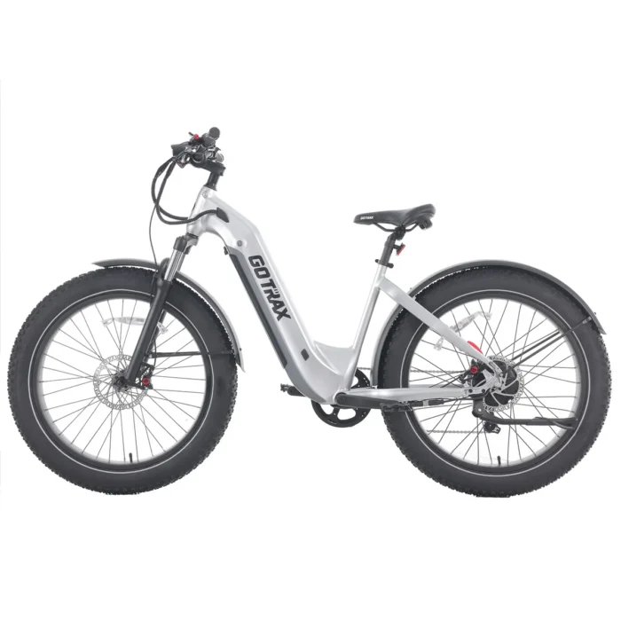 Tundra Fat Tire Electric Bike Step Thru Silver