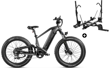 Bundle Sale - Magicycle Deer Step-over E-Bike With A Hitch Bike Rack (Off Road Version) - Space Gray