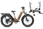 Bundle Sale - Magicycle Deer Step-thru E-Bike With A Hitch Bike Rack - Champagne Gold