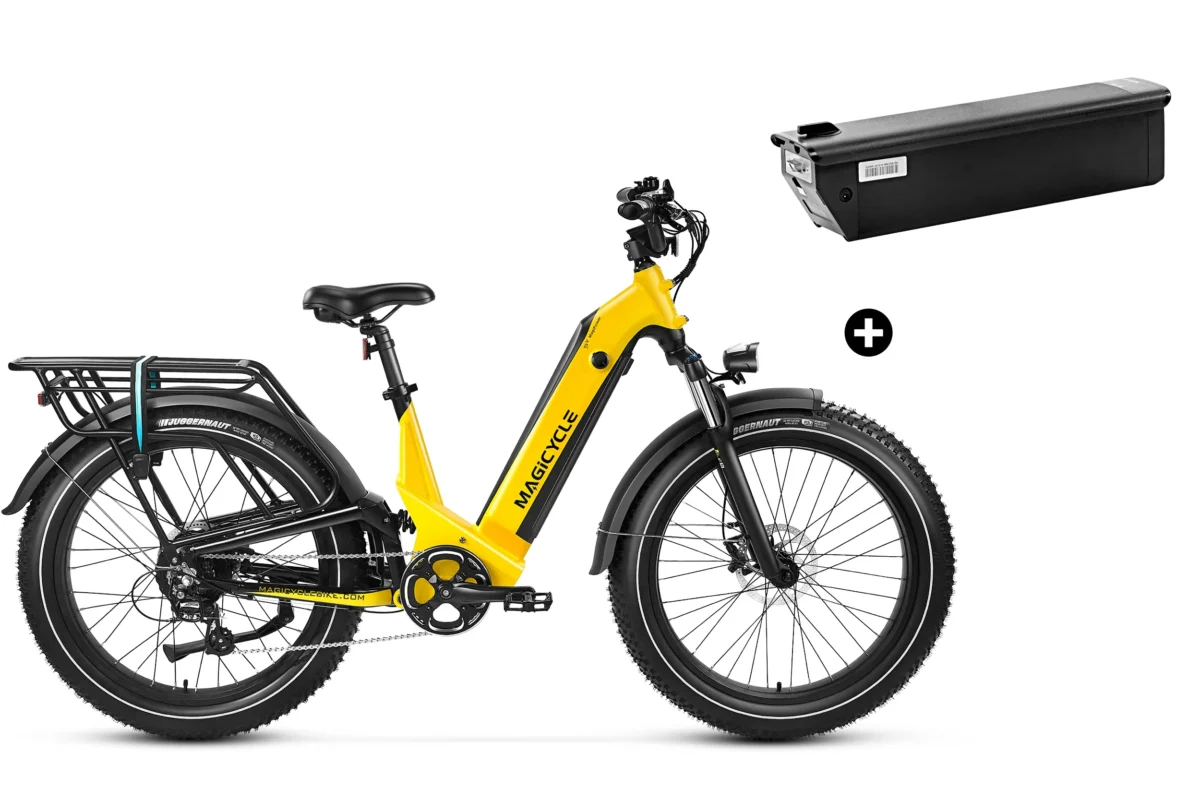 Bundle Sale - Magicycle Deer Step-thru E-Bike With An Extra 20Ah Battery - Dawn Yellow