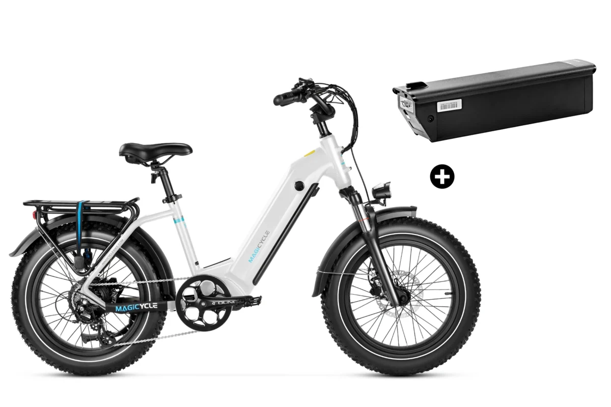 Bundle Sale - Magicycle Ocelot Pro E-Bike With An Extra 20Ah Battery - Perl White
