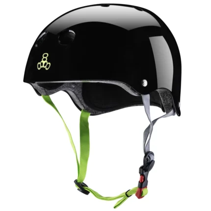 Triple8 Dual Certified Helmet - Black Glossy with Zest