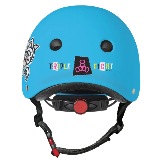 Lil 8 Staab Edition Kids Helmet Staab Edition - Neon Blue - Back Side