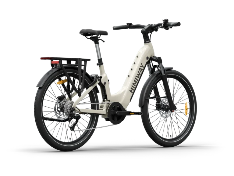 Himiway A7 Pro : Urban Electric Commuter Bike ST - LightGrey - Back Side