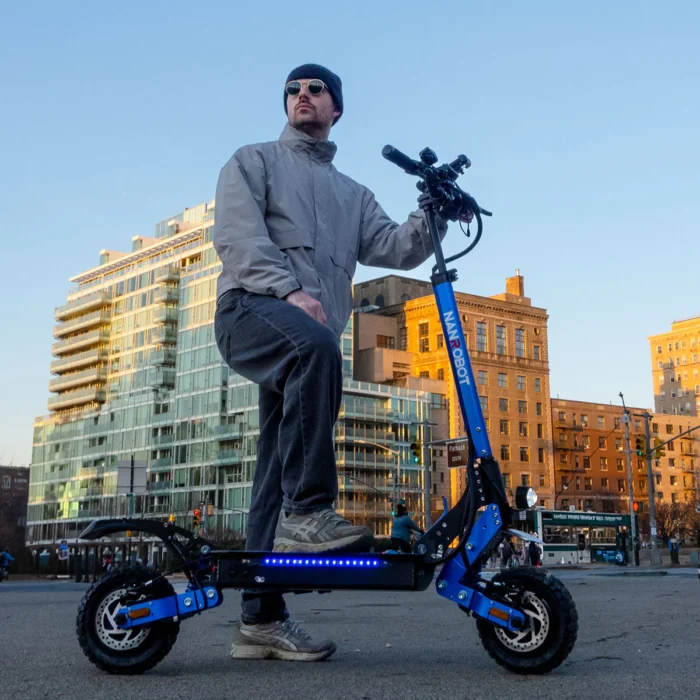NANROBOT D4+ MAX Electric Scooter - Red - Riding